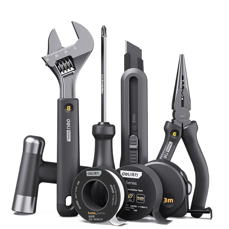 Deli household tool combination set, wrench set, hardware repair tool collection, screwdriver set, home box 6