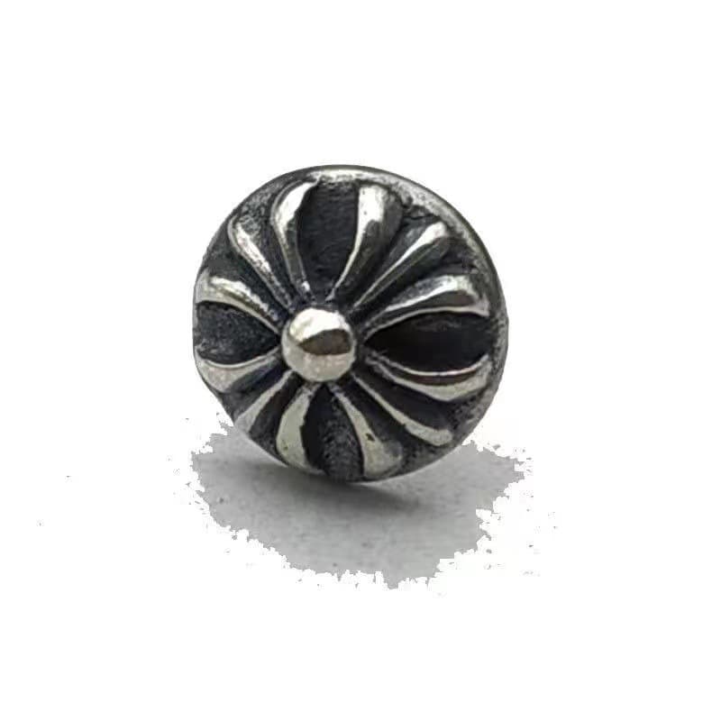 Trendy brand Crow Square Cross Earrings Cross Flower Ear Bone Skull Man S925 Silver Needle Factory Wholesale 6