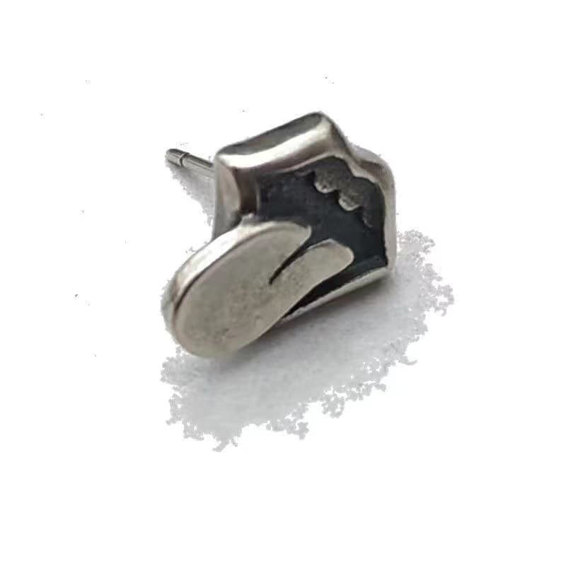 Trendy brand Crow Square Cross Earrings Cross Flower Ear Bone Skull Man S925 Silver Needle Factory Wholesale 8