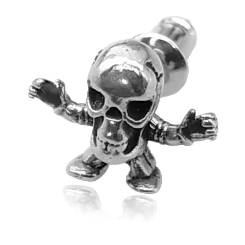 Trendy brand Crow Square Cross Earrings Cross Flower Ear Bone Skull Man S925 Silver Needle Factory Wholesale 9