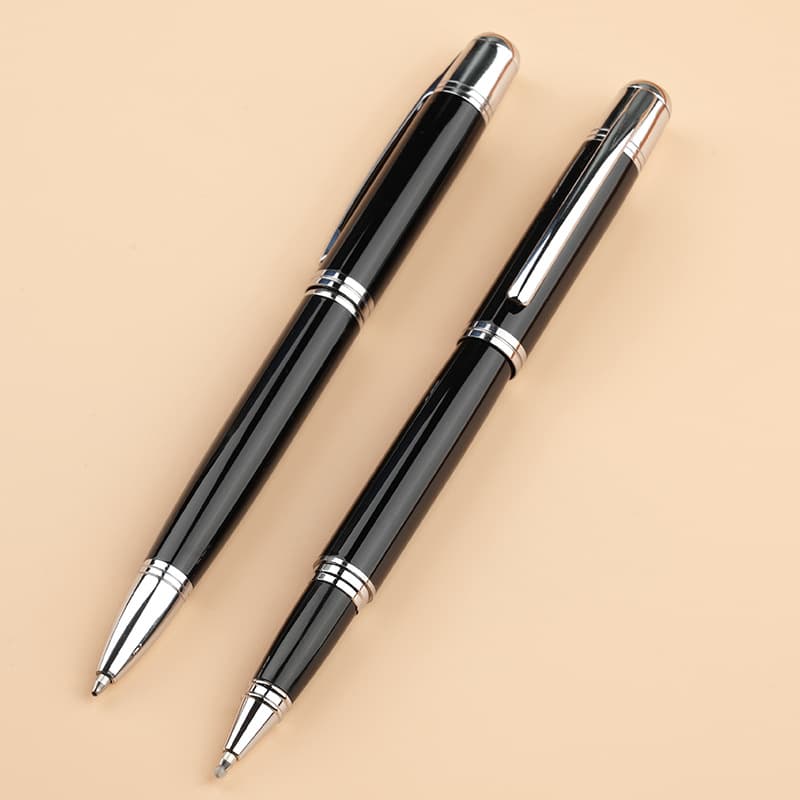 Stainless steel copper ballpoint pen neutral ballpoint pen two pen set signature pen metal pen holiday gift 1