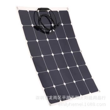 Cross-border hot selling portable solar charging panel 100W energy storage system single crystal flexible photovoltaic core panel power supply portable 3
