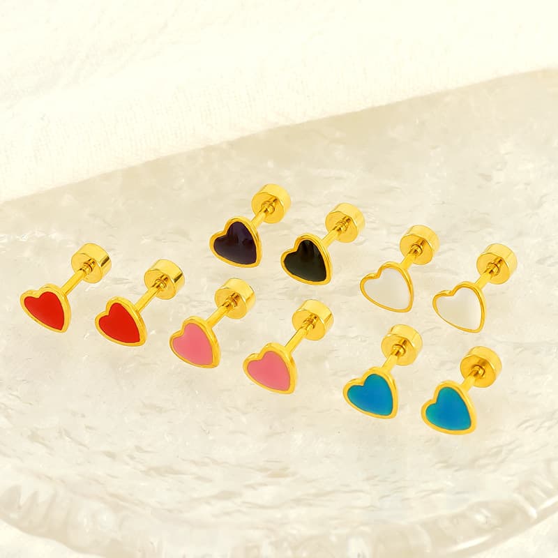 European and American simple, cute, sweet and loving earrings, personality, fashion, oily temperament, versatile small earrings, women's earrings 3