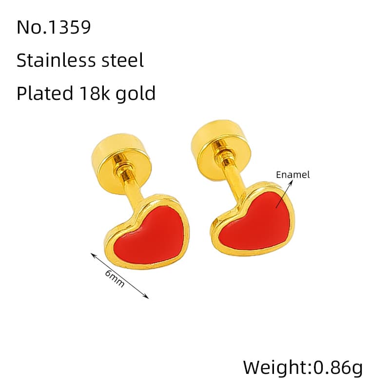European and American simple, cute, sweet and loving earrings, personality, fashion, oily temperament, versatile small earrings, women's earrings 7