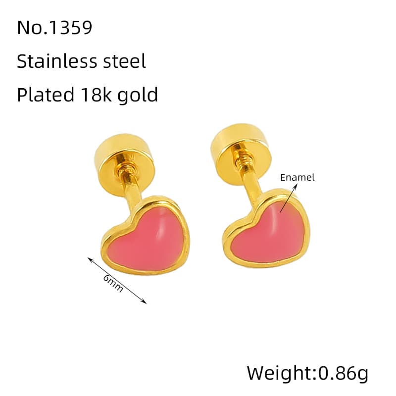 European and American simple, cute, sweet and loving earrings, personality, fashion, oily temperament, versatile small earrings, women's earrings 8