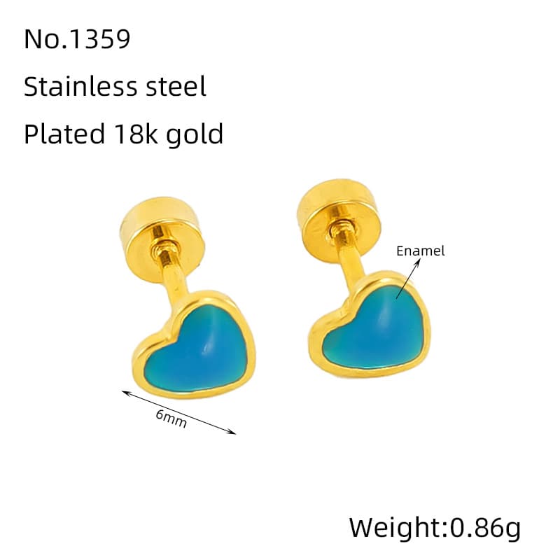 European and American simple, cute, sweet and loving earrings, personality, fashion, oily temperament, versatile small earrings, women's earrings 9