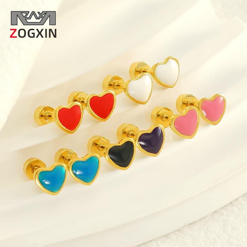 European and American simple, cute, sweet and loving earrings, personality, fashion, oily temperament, versatile small earrings, women's earrings 1