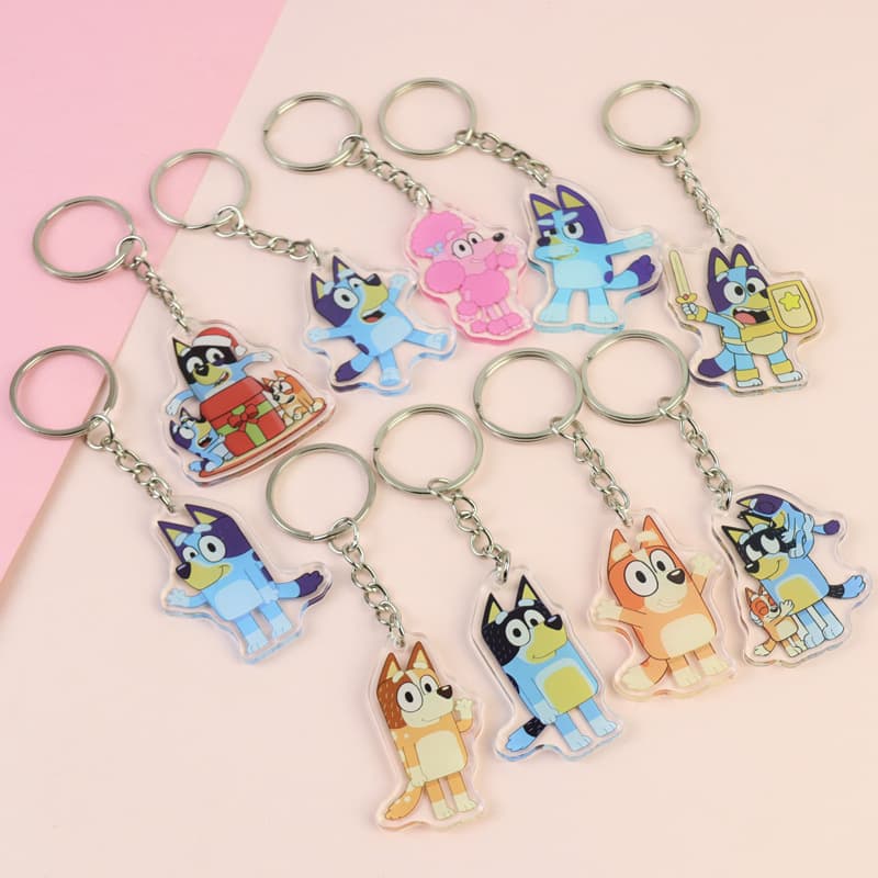 Little Blue Dog Acrylic Keychain Spot Wholesale Anime Peripheral Student School Bag Accessories Car Pendant Cute Gift 2