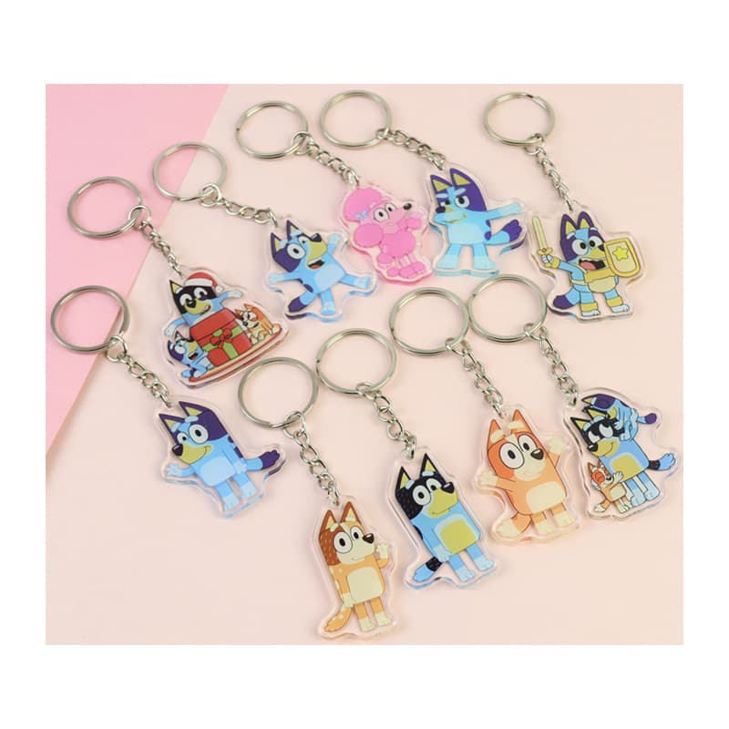 Little Blue Dog Acrylic Keychain Spot Wholesale Anime Peripheral Student School Bag Accessories Car Pendant Cute Gift 6