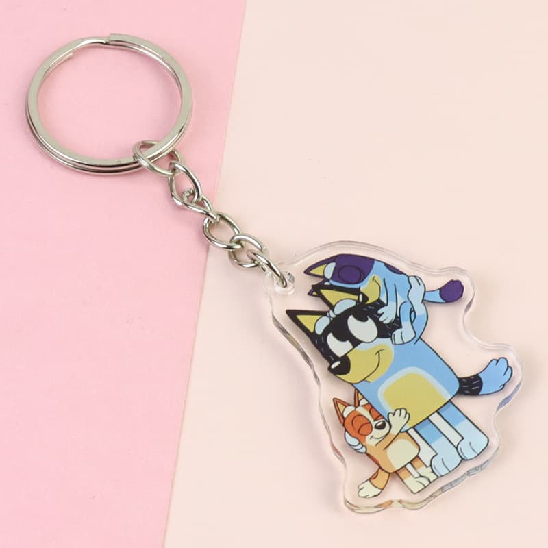 Little Blue Dog Acrylic Keychain Spot Wholesale Anime Peripheral Student School Bag Accessories Car Pendant Cute Gift 8