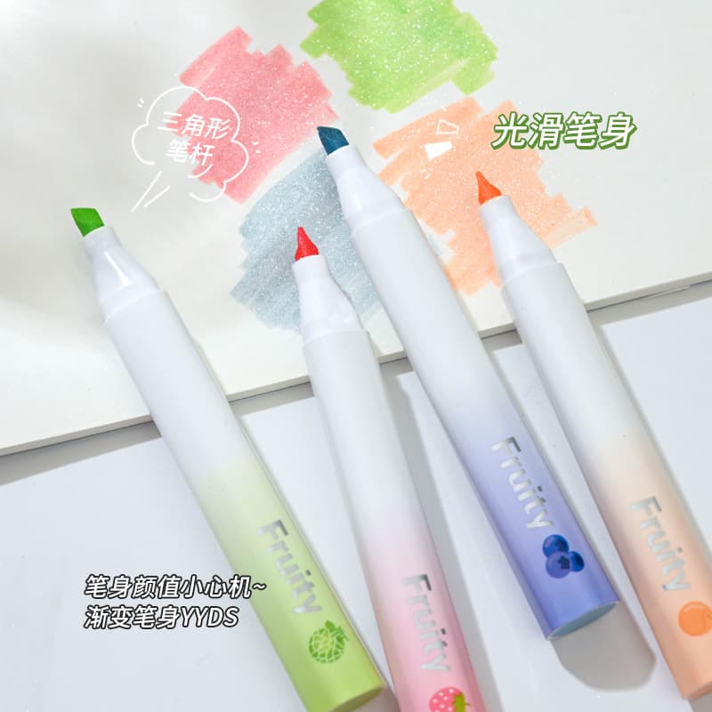 High-value glitter pearl pen for students, cute eye protection boxed highlighter, creative highlight marker, marker pen 5