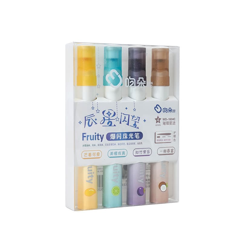 High-value glitter pearl pen for students, cute eye protection boxed highlighter, creative highlight marker, marker pen 6