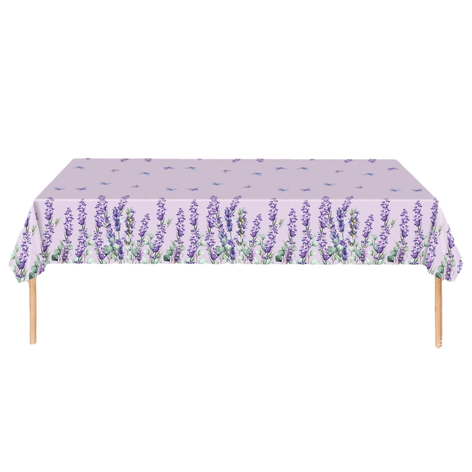 New Spring Flower Purple Lavender Season Birthday Party Party Celebration Disposable Plastic PE Tablecloth 6