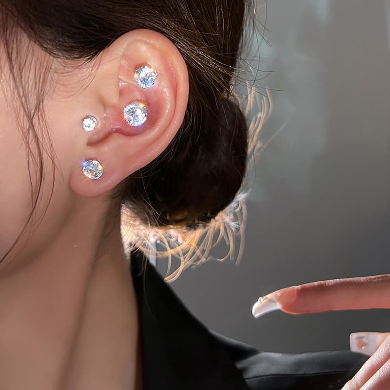 No piercing magnetic ear bone clip zircon magnetic ear bone nail for men explosive cochlear nail magnet stone cochlear nail for women wholesale 4