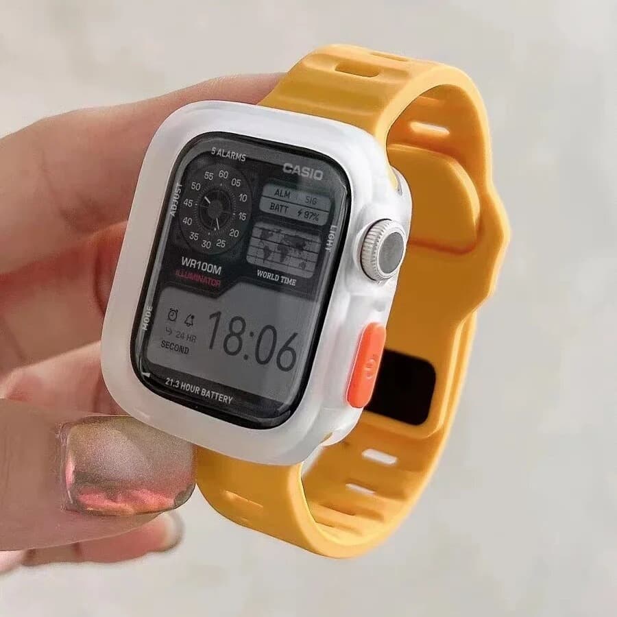 Suitable for Applewatch9 Ultra sports loop silicone strap + TPU case protective case combination 10