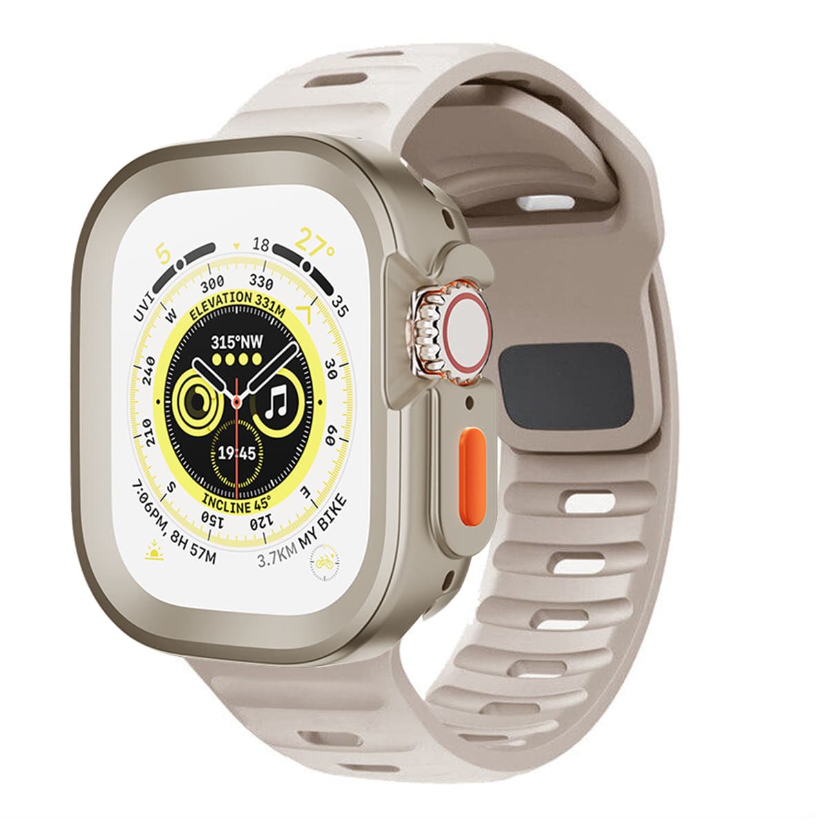 Suitable for Applewatch9 Ultra sports loop silicone strap + TPU case protective case combination