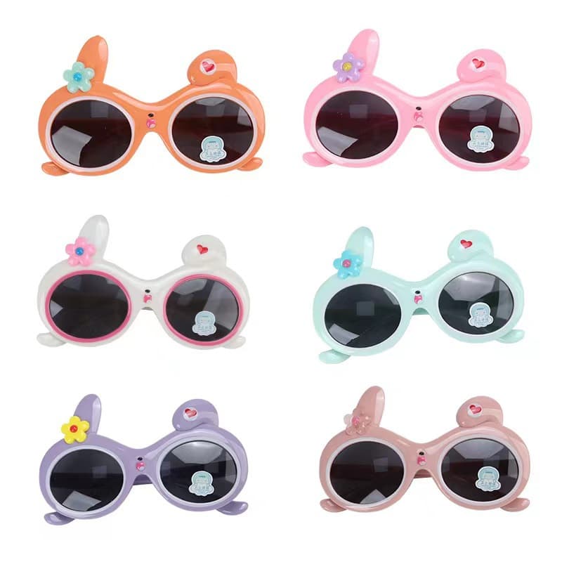 Soft silicone children's glasses and sunglasses 2024 new baby cartoon bunny sunglasses children's glasses 2