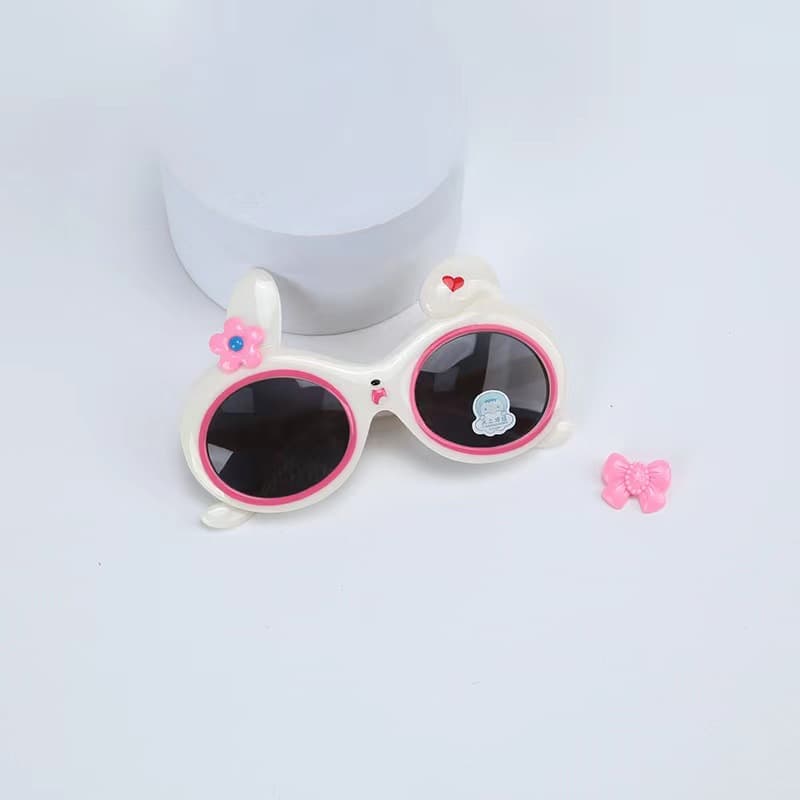 Soft silicone children's glasses and sunglasses 2024 new baby cartoon bunny sunglasses children's glasses 3
