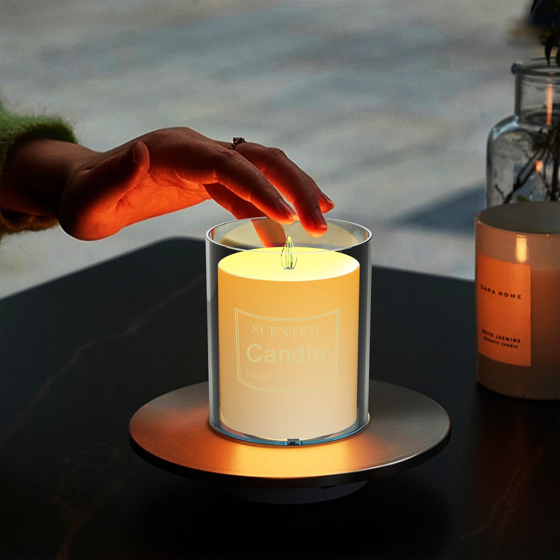 New candle simulation flame aromatherapy machine usb home desktop atmosphere light humidifier aromatherapy machine cross-border 3