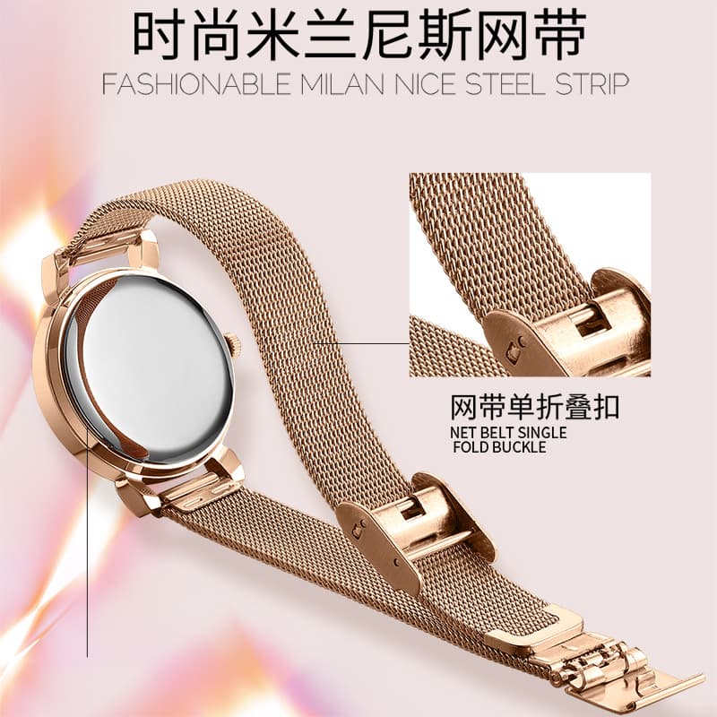 Fashionable fully automatic watch for women, waterproof luminous dual calendar, female student's diamond-encrusted British watch 4