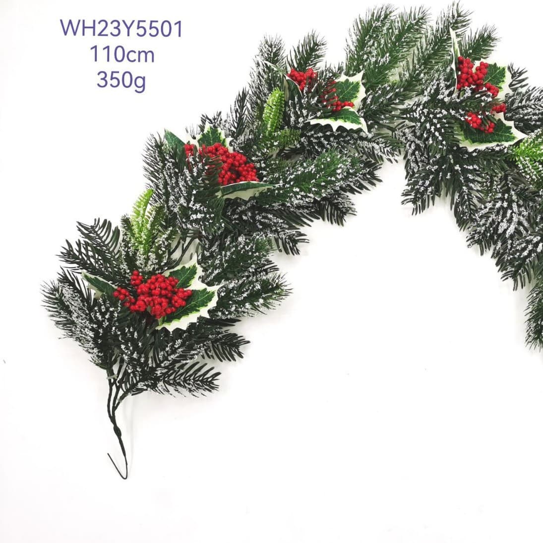 Manufacturer's ready stock Christmas wreaths, fake flower pendants, Christmas leaves and rattan, simulated rattan Christmas wreath decorations 7