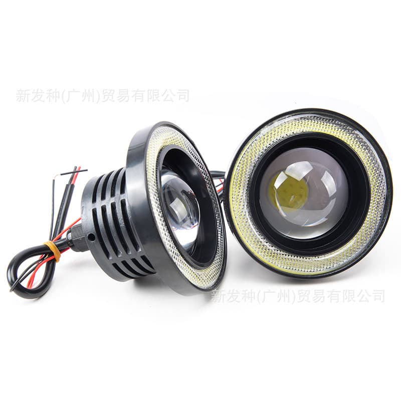 Car LED fog lamp 89MM with COB angel eye bull's eye fog lamp modified fog lamp daytime running lamp 3.5 inch fog lamp 3