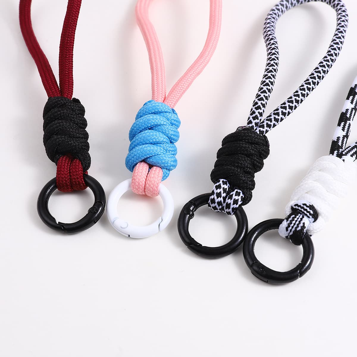 Lanyard keychain colorful short color block knotted braid exquisite storage trend fashion 4