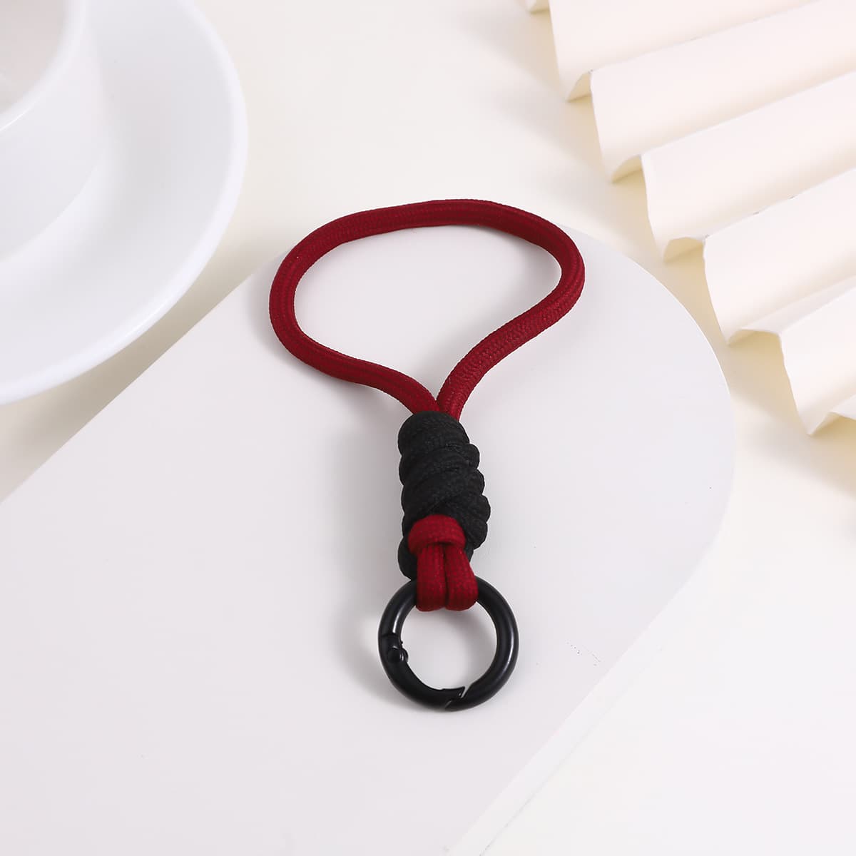 Lanyard keychain colorful short color block knotted braid exquisite storage trend fashion 7