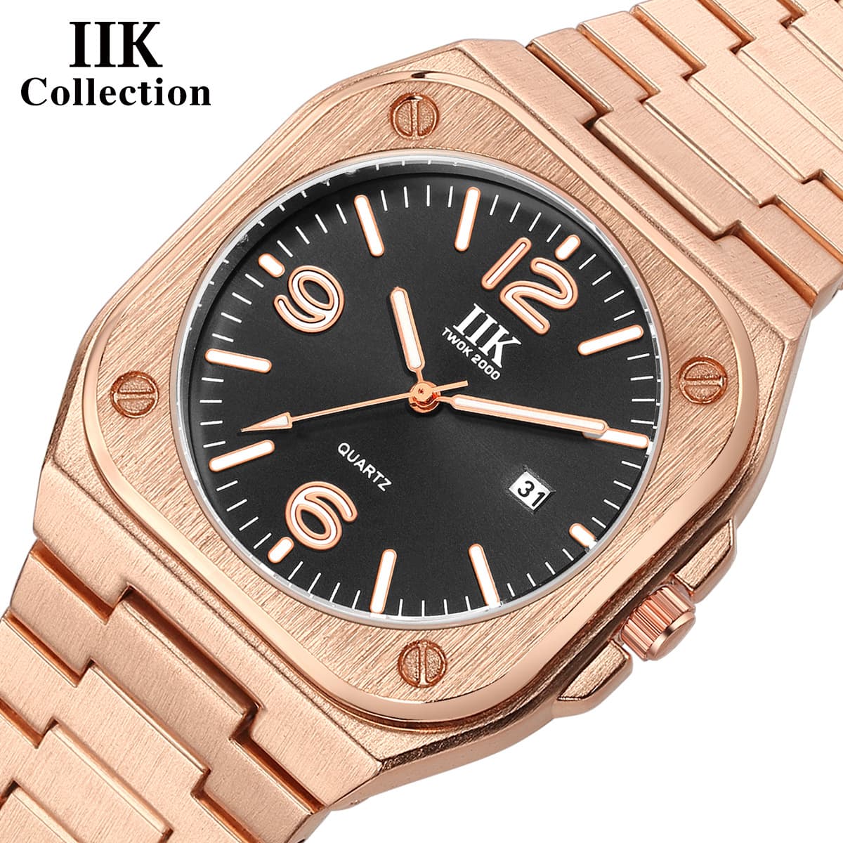 IIK 1382 cross-border popular watch men's watch luminous waterproof business casual quartz square men's watch wholesale 3