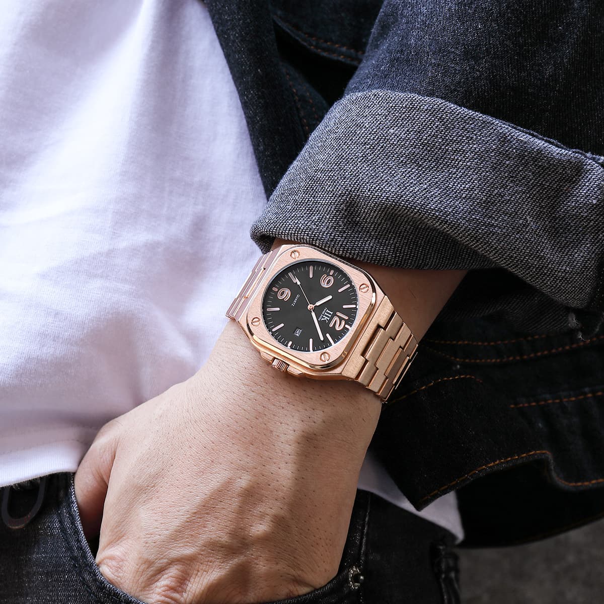 IIK 1382 cross-border popular watch men's watch luminous waterproof business casual quartz square men's watch wholesale 4