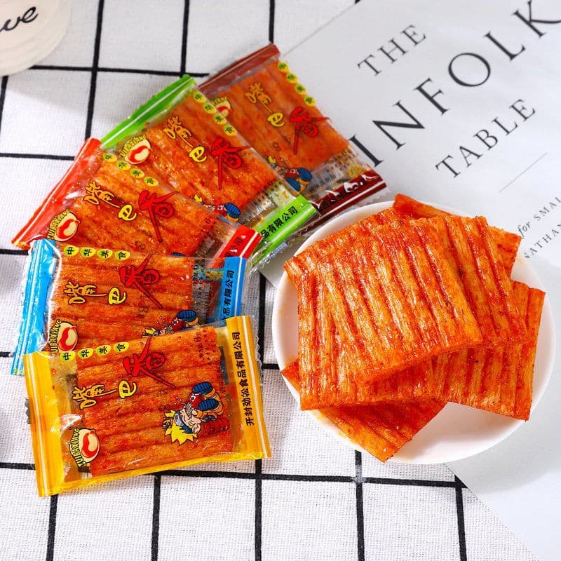 Free shipping, Spicy strips, spicy slices, spicy slices, post-8090 snacks, big knife meat, juicy vegetarian meat, childhood delicious snacks 3