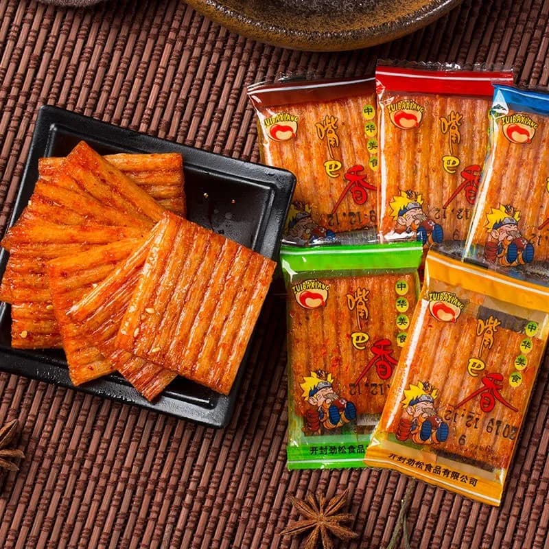 Free shipping, Spicy strips, spicy slices, spicy slices, post-8090 snacks, big knife meat, juicy vegetarian meat, childhood delicious snacks 7