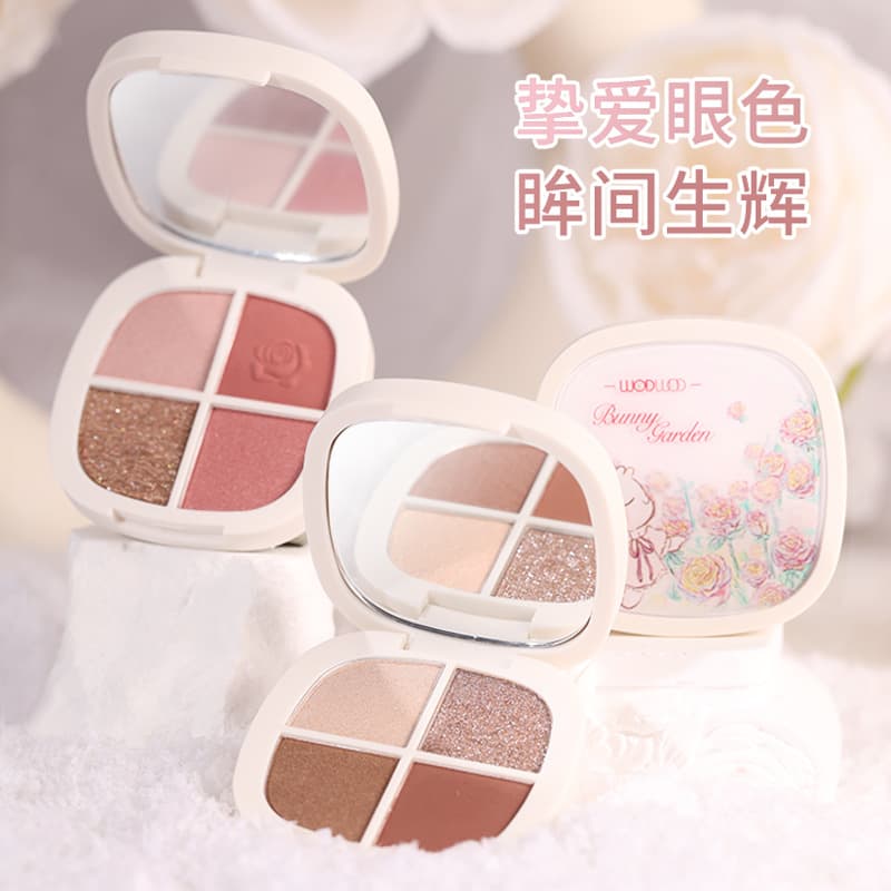 WODWOD Free Rabbit Garden Velvet Soft Color Eyeshadow Palette Matte Pearlescent Burst Flash Eyeshadow that lasts and is not easy to fly away 4