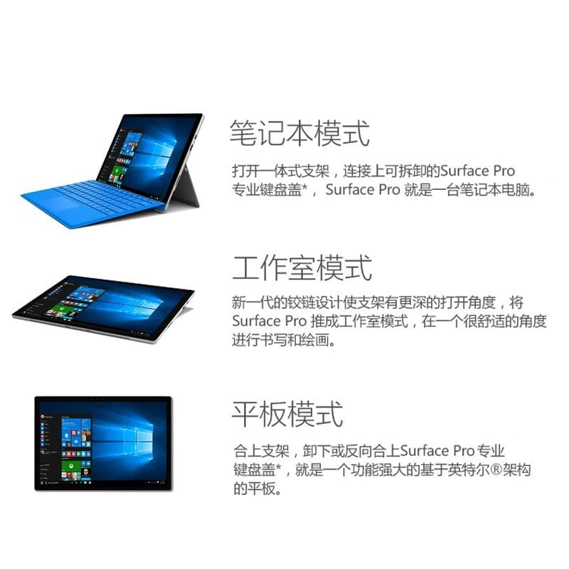 Surface Pro 3/4/5 2-in-1 tablet laptop 12.3 inches 4