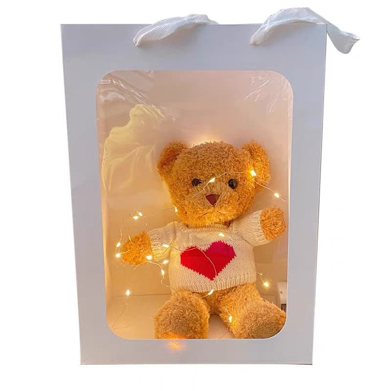 Christmas bear couple gift I LOVE YOU love confession Teddy brown bear plush toy doll 6