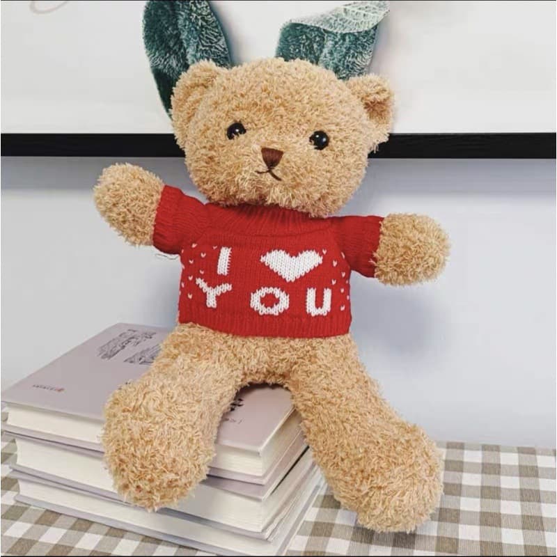 Christmas bear couple gift I LOVE YOU love confession Teddy brown bear plush toy doll 8