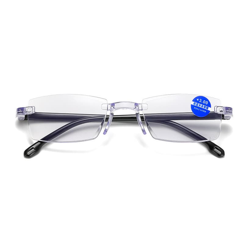 Wholesale smart zoom anti-blue light frameless edge-cut reading glasses running street stalls reading glasses simple reading glasses 7