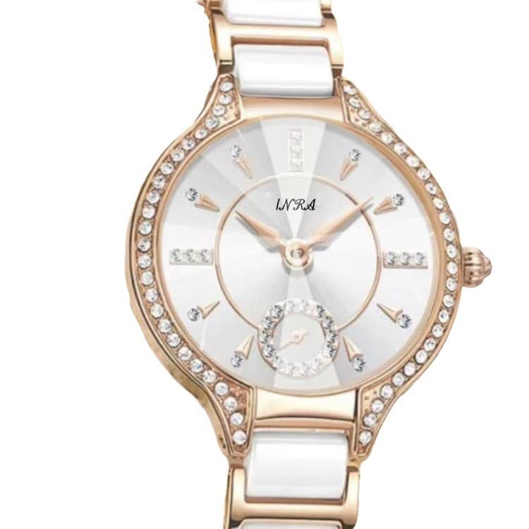Douyin popular ceramic watch new light luxury temperament goddess full circle zircon waterproof quartz women's watch manufacturer direct hair 5