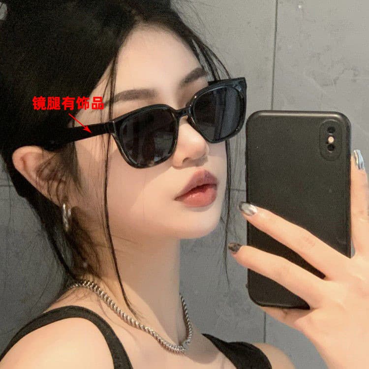 gm sunglasses women's high-end face-showing small anti-UV large-frame retro cat-eye glasses 2026 new sunglasses for men 8