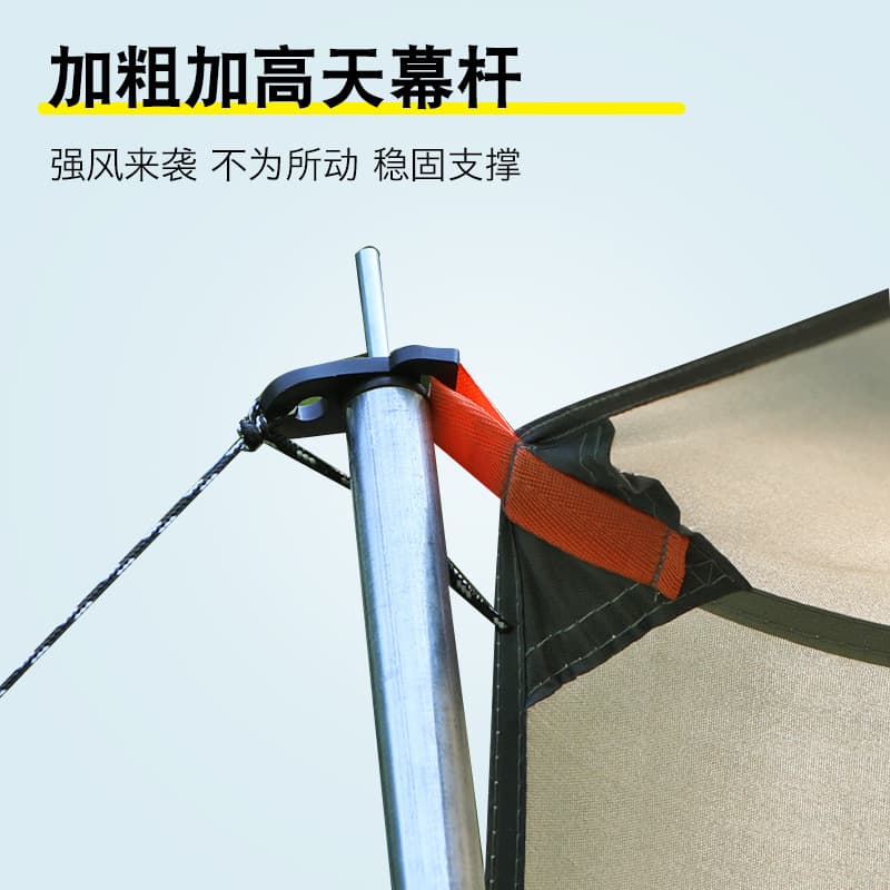 Outdoor camping travel picnic hexagonal canopy tent thickened sun protection waterproof octagonal black glue silver layer awning 5