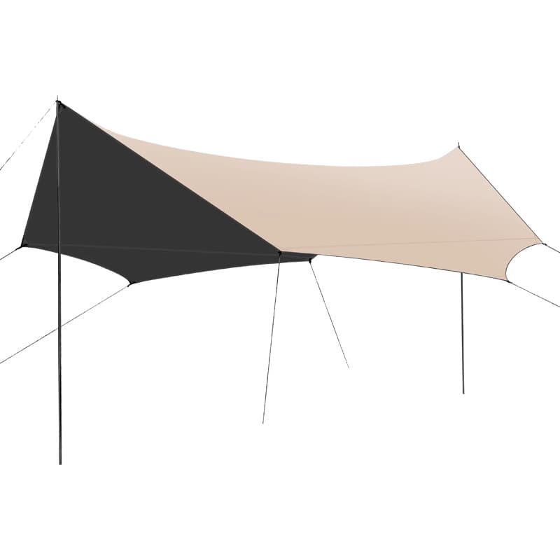 Outdoor camping travel picnic hexagonal canopy tent thickened sun protection waterproof octagonal black glue silver layer awning 6