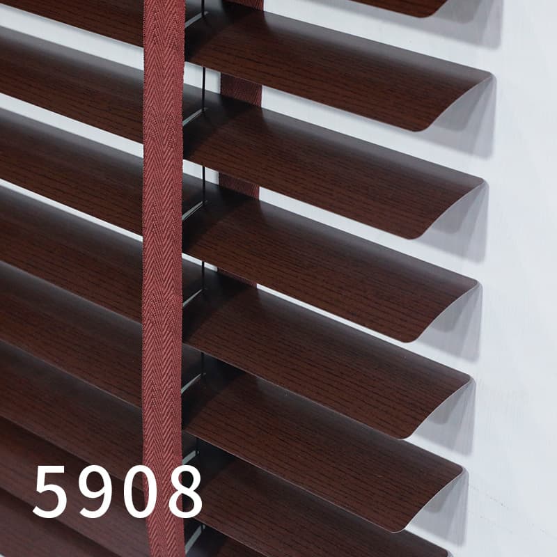 Imitation wood blinds wholesale aluminum alloy electric blinds living room office waterproof new Chinese style sunshade blinds 8