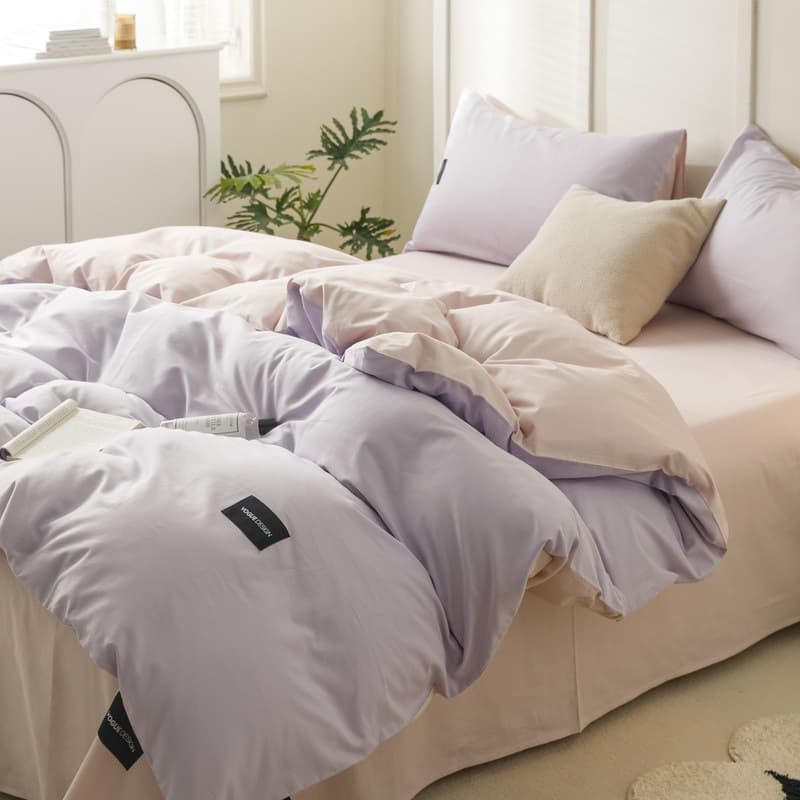 Pure cotton 100% pure cotton four-piece set, light luxury, simple long-staple cotton bed sheets and quilt cover, unprinted style student dormitory three-piece set 4 9