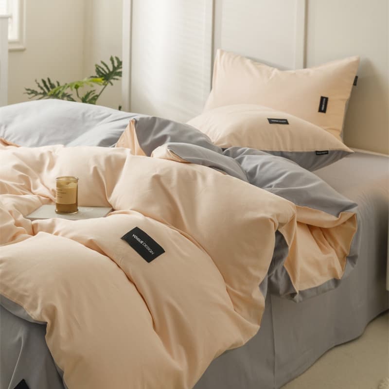 Pure cotton 100% pure cotton four-piece set, light luxury, simple long-staple cotton bed sheets and quilt cover, unprinted style student dormitory three-piece set 4 10