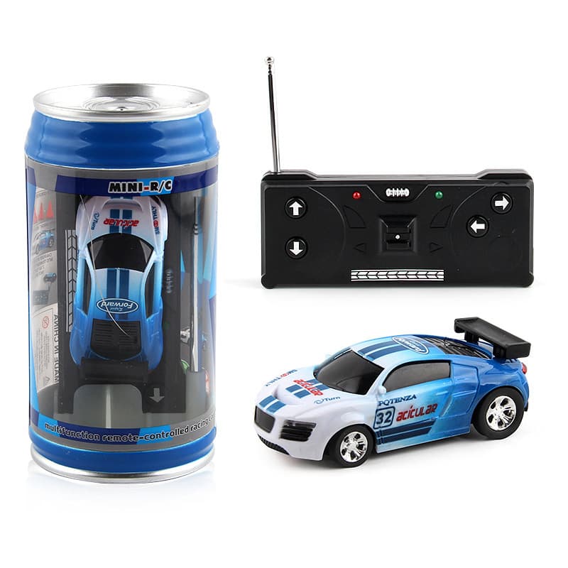 Cross-border can remote control car Four-way wireless racing car with roadblocks Coke can car mini children's can car 10