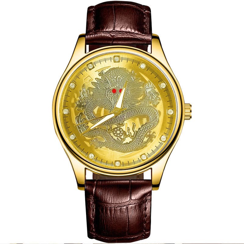 Live streaming men's watch dragon-shaped belt quartz watch waterproof watch fashion business watch commander watch gold dragon 6