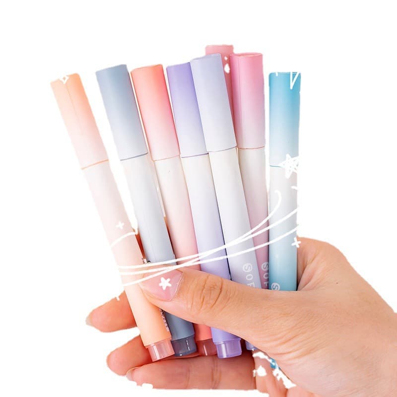 High-value eye-protecting highlighter pen student stationery marking highlight color marker painting graffiti pen wholesale 6