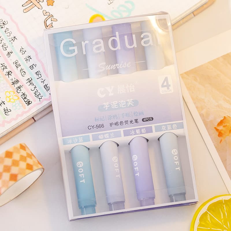 High-value eye-protecting highlighter pen student stationery marking highlight color marker painting graffiti pen wholesale 7