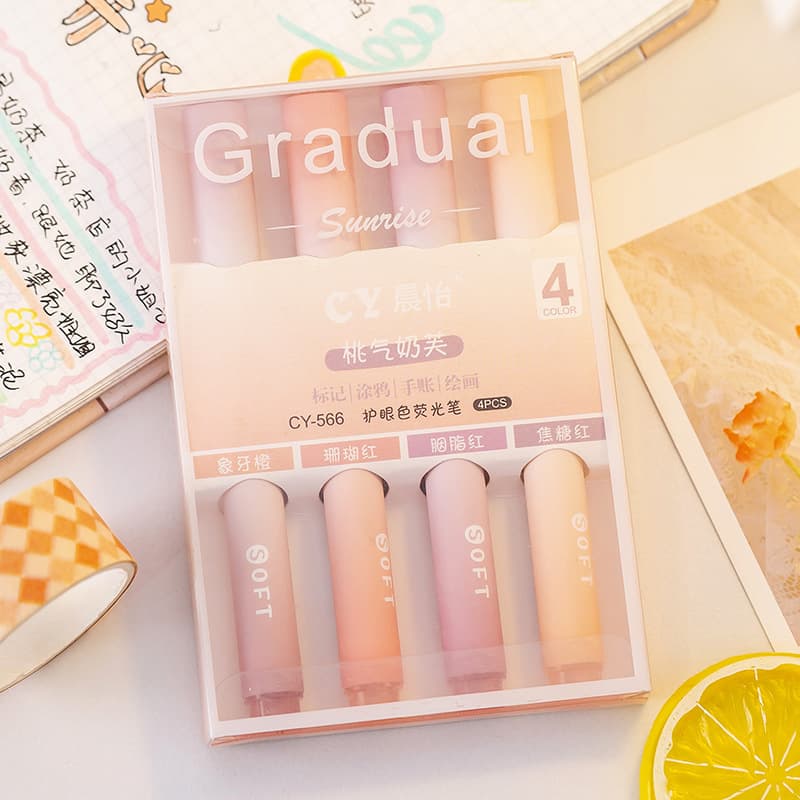 High-value eye-protecting highlighter pen student stationery marking highlight color marker painting graffiti pen wholesale 8