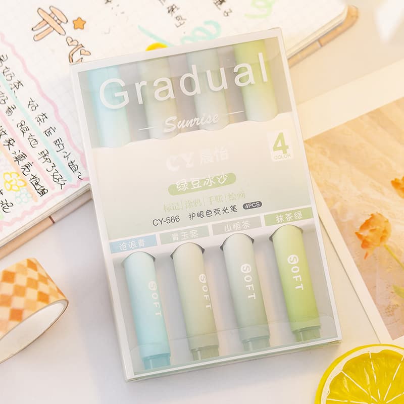 High-value eye-protecting highlighter pen student stationery marking highlight color marker painting graffiti pen wholesale 9